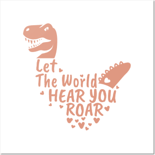 Let The World Hear You Roar, Dinosaur Kids, Nursery Sign, Valentine Saying Posters and Art